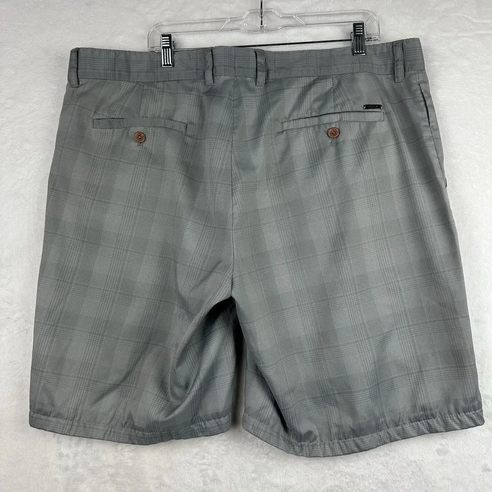 Greg‎ Norman for Tasso Elba Mens Shorts Size 40 Gray Plaid Golf Sports EUC